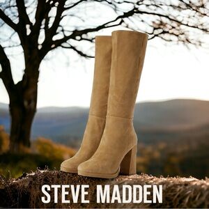 Gorgeous Steve Madden MARCELLO Sand Suede Tall Boot